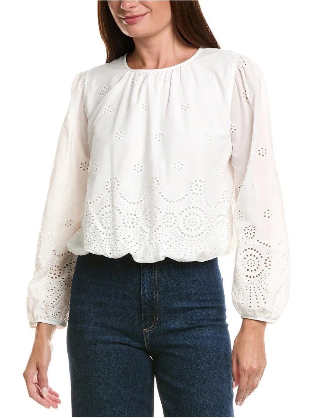Nannette  Long-Sleeve Peasant Blouse